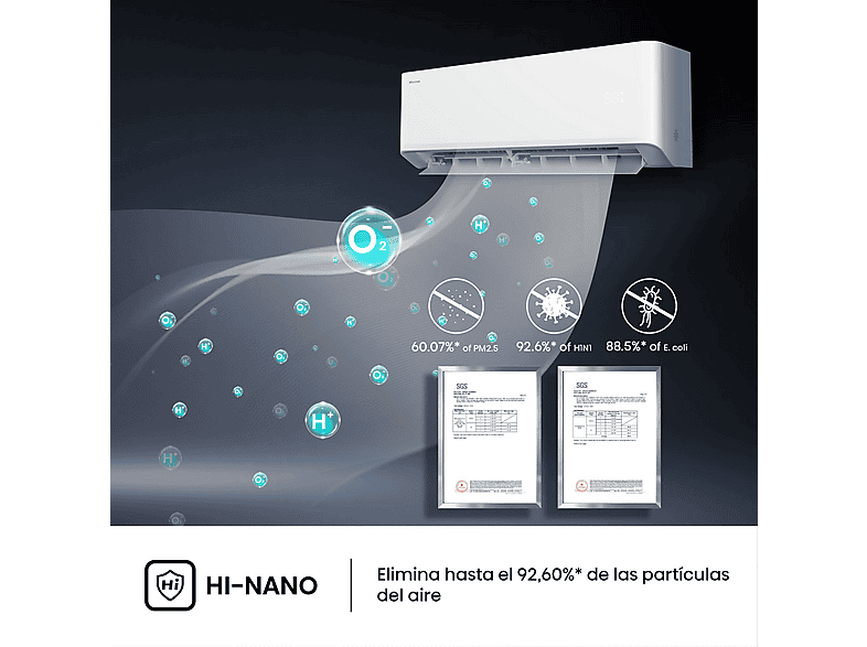 HISENSE Aire acondicionado Split 1 x 1 en color Blanco — 3000 fg/h y Wi-Fi — foto 6