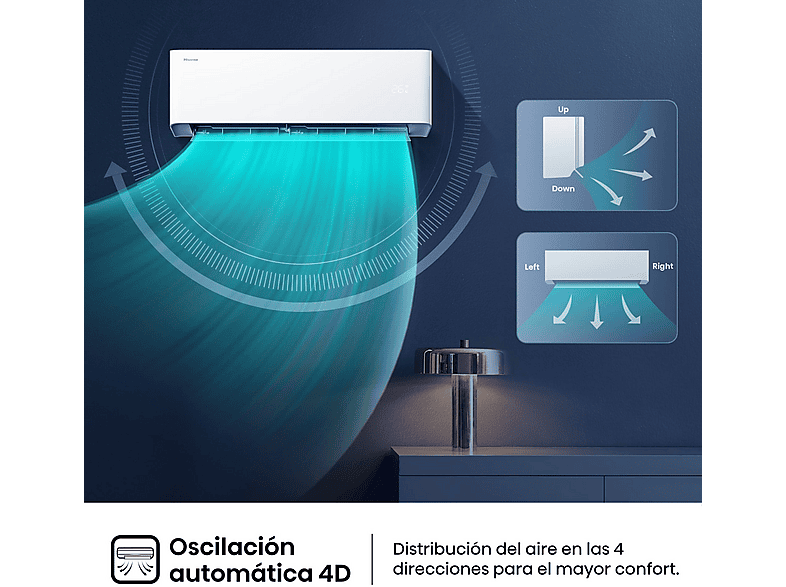 HISENSE Aire acondicionado Split 1 x 1 en color Blanco — 3000 fg/h y Wi-Fi — foto 7