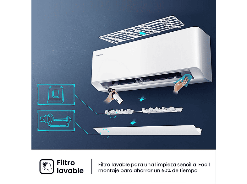 HISENSE Aire acondicionado Split 1 x 1 en color Blanco — 3000 fg/h y Wi-Fi — foto 8