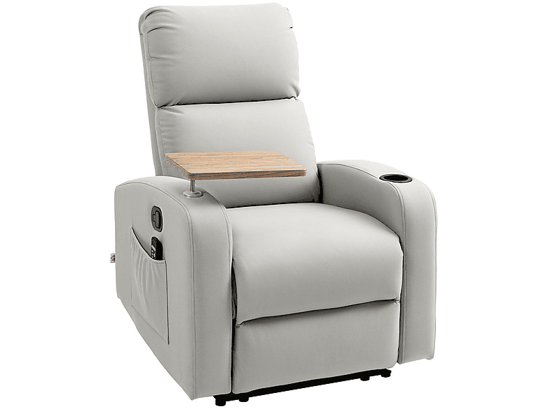 Sillón de Masaje HOMCOM en color Gris, Adaptador de corriente