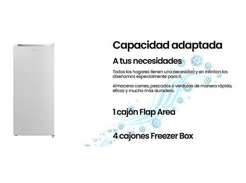 INFINITON Congelador vertical en color Blanco (mod. CV-A125B) — foto 3