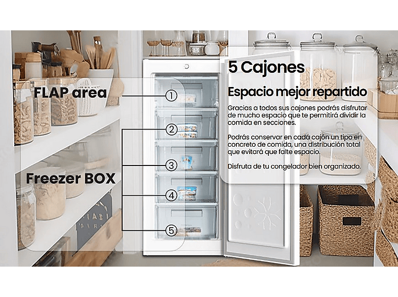 INFINITON Congelador vertical en color Blanco (mod. CV-A125B) — foto 5