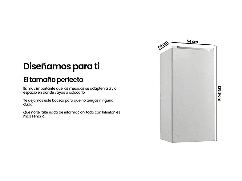 INFINITON Congelador vertical en color Blanco (mod. CV-A125B) — foto 8