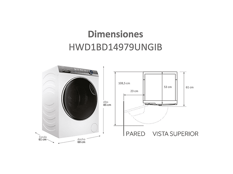 HAIER Lavadora secadora 10kg+6kg (mod. I-Pro Series 7 Plus) en color Blanco — foto 5
