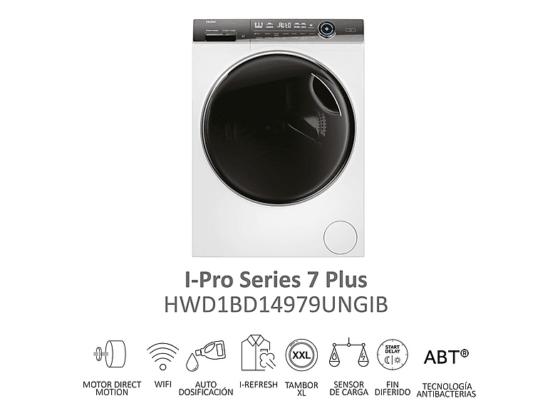 HAIER Lavadora secadora 10kg+6kg (mod. I-Pro Series 7 Plus) en color Blanco — foto 6