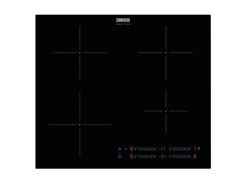 Encimera inducción ZANUSSI en color Negro de 4 zonas