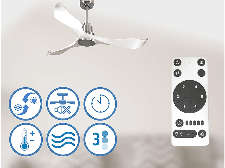 PURLINE Ventilador de techo 6 velocidades (mod. VirginD132C0464481) en color Plata — foto 4