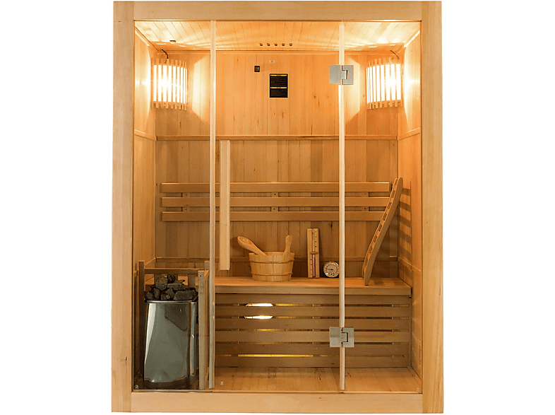 POOLSTAR Sauna de interior 153 cm (mod. Sense 3 Plazas Con) en color Marrón