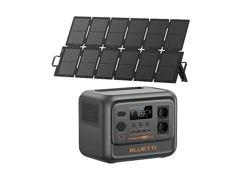 Estación de energía BLUETTI en color gris (mod. KIT Premium 100 V2+SORA)