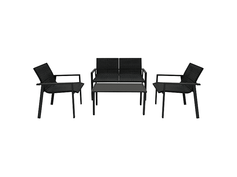 Conjunto de jardín MONSTER en color Negro de 116 cm x 66,5 cm x 83 cm
